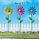 WAIU Metal Daisy Garden Stakes, Wind Catcher Spinner Garden Stakes, Garden Windmill Stakes Outdoor Wind Catchers, Yard Decor Stakes, Set of 3… by CozyNest Decor