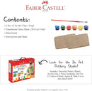 Faber-Castell Pottery Studio Refill Kit - 2 lbs. of Natural Air-Dry Pottery Clay, 6 Paint Pots and Paintbrush, Clay Making Kit for Kids by TinyTreasures Baby Boutique