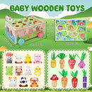Toddler Montessori Wooden Farm Toys | Babies 12-18 Months Toy with Game Map for 1 2 3 Year Old Boys Girls | 1st First Birthday Gifts for 1-2 Years | Wood Learning Educational Toys Fine Motor Skills by TinyTreasures Baby Boutique