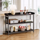 IRONCK Console Table, Sofa Table with Power Outlet, Farmhouse Hallway Table for Entryway, Living Room, Height Adjustable, Easy Assembly, Vintage Black, 43" by CozyNest Decor