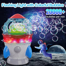 Rocket-Shaped Bubble Machine for Kids & Pets - Dual Powerful Bubble Outlets, Automatic 360° Rotation, Adjustable LED Lights & Music – Ideal for Indoor/Outdoor Birthday Parties by TinyTreasures Baby Boutique