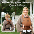 Momcozy Baby Carrier with Natural Cotton Linen, Built to Last, Ergonomic Design, 7-44lbs for Infant and Toddler, Lightweight and Comfortable, Hands-Free for Moms&Dads, Sepia by TinyTreasures Baby Boutique