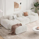 122" Modern L Shaped Modular Sectional Sofa, Boneless Couches for Living Room with Ottoman,4 Seater Convertible Chenille Cloud Couch Sofa Set, No Assembly Required, Beige 1 PCS by CozyNest Decor