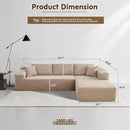 ovios 104" Cloud Sectional Couch with L-Shape Chaise,Modern Modular Sofa with Deep Seat, Upholstered Couches for Living Room Bedroom,No Assembly Required, Camel (Corduroy Fabric) by CozyNest Decor