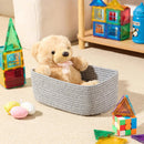 Small Storage Baskets for Organizing | Closet Organizer Bins | Shelf Toy Basket | Woven Rope Baskets | Cube Decorative Box | Shallow Basket | 11.5x7.5x4.7” | 4 Packs Mixed Grey by GreenHaven Gardens