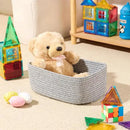 Small Storage Baskets for Organizing | Closet Organizer Bins | Shelf Toy Basket | Woven Rope Baskets | Cube Decorative Box | Shallow Basket | 11.5x7.5x4.7” | 3 Packs Mixed Grey by CozyNest Decor