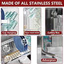 VNKZI Over Sink Dish Drying Rack, 2 Tier Full Stainless Steel Storage Adjustable Length (25.98'' to 36.61'') Kitchen Rack, Multifunctional Expandable Counter Organizer, Space Saver Dish Rack by CozyNest Decor