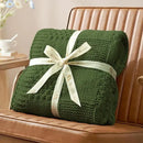 Amélie Home Chenille Knit Throw Blanket for Couch, Checkered Texture Decorative Soft Blanket for Sofa, Bed & Living Room, 50"x60", Olive Green by CozyNest Decor