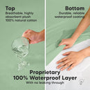 Waterproof Crib Mattress Protector Cover Fitted - 2-Pack Quiet Baby Crib Mattress Pad Sheets, 52" x 28" Soft Quilted Cotton Baby Sheet, Machine Washable, Easy Fit, Durable (Lagoon/Quin) by TinyTreasures Baby Boutique