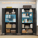 70.87" H Metal Kitchen Pantry Cabinet, Freestanding Cupboard with 2 Doors and 4 Adjustable Shelves, Tall Metal Storage Cabinet for Kitchen, Bathroom, Dinning Room or Laundry Room （Black） by CozyNest Decor
