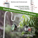 Hummingbird Feeder Stand Pole -30 inch Shepherds Hooks for Outdoor Garden Decor, 5 Prong Bird Feeder Pole for Hanging Birdfeeders,Plant,String Light - Heavy Duty Wind Chime Stand,Shepards Hook-White by GreenHaven Gardens