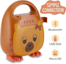 Singimals Kids Karaoke Speaker with Microphone - Unleash Your Child's Inner Superstar, Bluetooth v5.1, 12H Playtime, 5W Speaker, Multicolor LED Lighting, Theo The Bear by TinyTreasures Baby Boutique