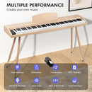 Digital Piano Keyboard for Beginners, Full Size 88 Key Semi-Weighted Keyboard Electric Piano with Stand,Power Adapter,Sheet Music Stand,Pedal,Headphone,USB-MIDI Compatible,Wood Grain Apricot by TinyTreasures Baby Boutique