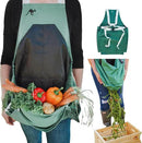 Roo Gardening Apron with Pockets & Harvesting, Picking Pouch - Adjustable, Water-resistant, Washable Canvas Cotton by GreenHaven Gardens