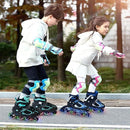 Nattork Blade Roller Skates for Boys with Light Up Wheel, Outdoor & Indoor Illuminating Black Inline Skates for Boys Little Kids Toddler Ages 5-8 4 5 6, Beginners by TinyTreasures Baby Boutique