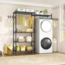 Ulif 65.3" W x 13.4" D x 77.5" H Clothes Drying Rack, 5 Tiers Over Washer and Dryer Laundry Room Storage and Organizer, Heavy-Duty Space Saver, Black by CozyNest Decor