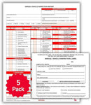 5 Pack 3-Ply Carbonless Annual Vehicle Inspection Report Forms with FMCSA 2-Ply Mylar Laminate Adhesive Vinyl Labels, DOT Inspection Forms and Stickers, Shrink-Wrapped, 8.5" x 11.75" - Made in USA by GreenHaven Gardens
