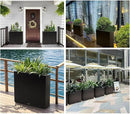 Metal Large Rectangular Planter Box Outdoor 30" H x 34" W x 10" D,Tall Flower Pot with Quick Installation,Long Black Planters for Outdoor Plants with Drainage Holes for Plants,Patio,Garden by CozyNest Decor