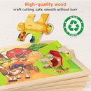 SYNARRY Large Animals Wooden Puzzles for Kids 4 in 1 Gift Box(12.2 * 9.4 in) - FSC Certified, Jigsaw Puzzles for Toddlers 3-5, Puzzles for Kids Ages 4-6, Wood Toys Gifts for 3 4 5 Year Old Boys Girls by TinyTreasures Baby Boutique