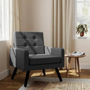 Kromax Mid-Century Modern Accent Chair for Living Room, 496 Lb. Weight Capacity, Dual Armrests, Comfy Extra Large Seat, Timeless Style Perfect for Reading & Relaxing, Dark Grey by CozyNest Decor