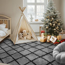 Fluffy Rug for Bedroom, 8X10Feet Stripe Checkered Rug Anti-Skid High Pile for Living Room Bedroom Kids Room Nursery, Dorm Home Decor by TinyTreasures Baby Boutique