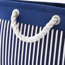 TcaFmac Storage Basket for Organizing - Large 4 Pack Foldable Storage Bins Baskets for Shelves with Ropes, Fabric Storage Cubes for Cloth Toy Gift Kids (Navy & White 16x12x8 inch) by CozyNest Decor