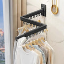 Wall Mounted Clothes Drying Rack, Retractable & Collapsible, Foldable Black-Ring Laundry Hanger by CozyNest Decor