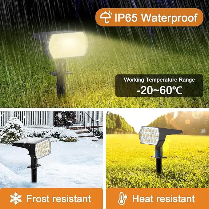 WELALO Solar Spot Lights Outdoor, [6 Pack/52 LED/3 Modes] 2-in-1 Solar Landscape Spotlights, Solar Powered Security Lights, Waterproof Wall Lights for Walkway Yard Garden Driveway(Warm White), photo 4 of 6