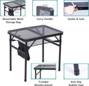 Nice C Table for Grill, Outdoor Table, Camping Table, Outdoor Cooking Table, Picnic Tables, Card Table Adjustable Height, Mesh Bag, Carry Handle (47.3” x 23.7“ x 14.7”/24.2“ Black) by GreenHaven Gardens