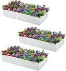 3 Pack 6x3x1FT Galvanized Raised Garden Beds Kit Outdoor Metal Gardening Planter Box for Vegetable Elevated Flower Herbs,Silver by GreenHaven Gardens