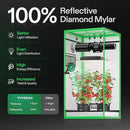 VIVOSUN S224 2x2 Grow Tent, 24"x24"x48" High Reflective Mylar with Observation Window and Floor Tray for Hydroponics Indoor Plant for VS1000 by GreenHaven Gardens