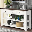 Solid Wood Console Table,Sofa Table with Storage Drawers and Bottom Shelf,Entryway Table for Entry Hallway Foyer Sofa Couch Table,Fully Assembled (48.8" Antique White) by CozyNest Decor