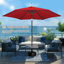 FLAME&SHADE 10ft Patio Umbrella - Outdoor Umbrella with 6 Sturdy Ribs, Push Button Tilt and Crank, UV Protection Table Market Umbrella for Pool, Porch，Garden, Deck, Backyard (Red) by GreenHaven Gardens