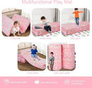 MeMoreCool Kids Floor Futon Mattress Large 6x4 FT, Thicken Foam Tatami Mattress for Children Play Area, Foldable Sleeping Pad Crawling Tatami Mat for Playroom, Pink Rainbow by TinyTreasures Baby Boutique