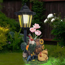 Rooster Statues Outdoor Solar Sculptures with Solar Lights and Flowerpot Funny Garden Decor Animal Figurines Resin Outdoor Statues for Patio Yard Lawn Balcony Grandma Mom Gifts by GreenHaven Gardens