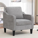 Accent Chair for Living Room, Mid Century Modern Reading Chair for Bedroom, Upholstered Armchair with Side Pockets, Comfy Single Sofa Side Chair for Office, Apartment, Small Room, Light Grey