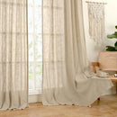 LAMIT Kitchen Linen Curtains 40 Inch Length, Soft Thick Light Filtering Bronze Grommet Window Textured Neutral Sheer Drapes for Cafe/Window/Loft Room, 2 Panels, 34 x 40 Inch, Brown by CozyNest Decor