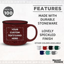 DISCOUNT PROMOS Custom Ceramic Campfire Coffee Mugs 13 oz. Set of 100, Personalized Bulk Pack - Perfect for Tea, Espresso, Cappuccino, Hot Cocoa - Maroon by TinyTreasures Baby Boutique