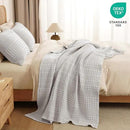 PHF 100% Cotton Waffle Weave Throw Blanket, Soft Lightweight Breathable Cozy Summer Throws for Couch Bed Sofa, Luxury Aesthetic Woven Blanket for Home Decor & Office, 50"x60", Light Grey by CozyNest Decor