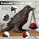Gothic Home Decor Fake Crow Light Holder Raven Lamp Tealight Candle Holder Resin Statue Half Gold by CozyNest Decor