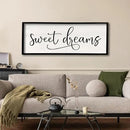 comurdyo Sweet Dreams Wall Decor Above Bed Sign 40" x 15" Master Bedroom Wooden Antique Framed Large Rustic Farmhouse Guest Room Beautiful Simple Hanging Plaque Over Bed Wall Art (Black) by CozyNest Decor