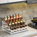 RCHYFEED Spice Rack Organizer for Cabinet, 4 Tier Spice Organization for Cabinet Depth Adjustable,Tierd Spice Rack Seasoning Organizer for Kitchen Countertop Pantry, Metal(1 Pack) by CozyNest Decor