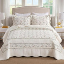 MarCielo 3-Piece 100% Cotton Oversized Bedspread Lightweight Quilt Coverlet Embroidery Farmhouse Bedding Set (TC Soft White,Oversized Queen (100"x106")) by CozyNest Decor