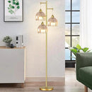 Floor Lamp for Living Room Bedroom Rattan Boho Standing Lamp with Remote Dimmable Black Wicker Arc Bamboo Lamp Shade Floor Light Adjustable Tall Lamp Farmhouse Industrial Floor Lamps Bohemian by CozyNest Decor