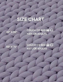 YnM Chunky Throw Blanket, Medium-Weight, Hand Knitted, Skin Friendly, Ventilated and Breathable, Machine Washable, Home Décor Piece for Couch, Sofa and Bed (Iris Lavender, 50x70 Inch) by CozyNest Decor
