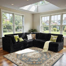 Modular Sectional Sofa with Chaise U Shaped Sectional Couch for Living Room, 5-Seater Comfy Cloud Couches, Plush Corduroy, Black by CozyNest Decor