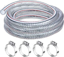 Frienda Heavy Duty Steel Wire Flexible Tubing with Fasteners PVC High Pressure Drain Hose Tube Pond Tubing Clear Wire Reinforced for Pond Bilge Pump Vacuum Suction Hose(6.6 Ft,1.5 Inch Id) by GreenHaven Gardens