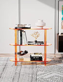 Clear Bookshelf, Acrylic Bookcase with Open Book Shelf for Office Living Room Bedroom (3 Tier Orange) by CozyNest Decor