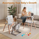 CoziBB Baby High Chair, 6 in 1 Convertible Growing Baby Highchairs for Babies and Toddlers, Baby Chair with Adjustable Dining Tray and Seat, 5-Point Safety Belt, Grey by TinyTreasures Baby Boutique