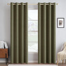 MIULEE Linen Texture Curtains for Bedroom Solid 100% Blackout Thermal Insulated Light Olive Green Curtains Grommet Room Darkening Drapes for Living Room Nursery 52x96 Inch (2 Panels) by TinyTreasures Baby Boutique